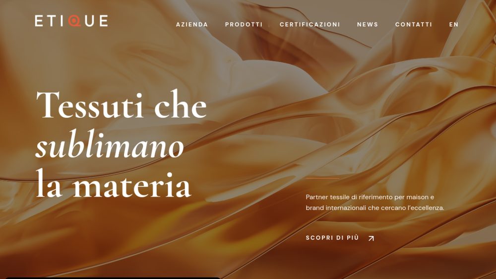 Sito web Etique realizzato da FlipUp